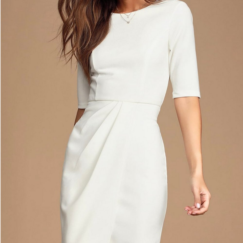 Like new Women's white sheath dress size large
